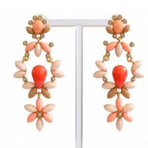 Lee by Lee Angel NORDSTROM Pink RED Flirty Gold Wing Cabochon Earrings NWT  98